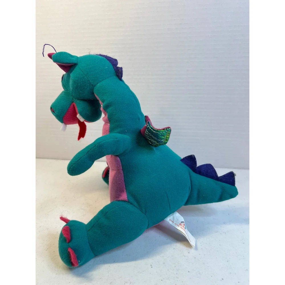 Vintage 1995 Acme Premium Supply Dragon Plush Teal Pink Purple 10